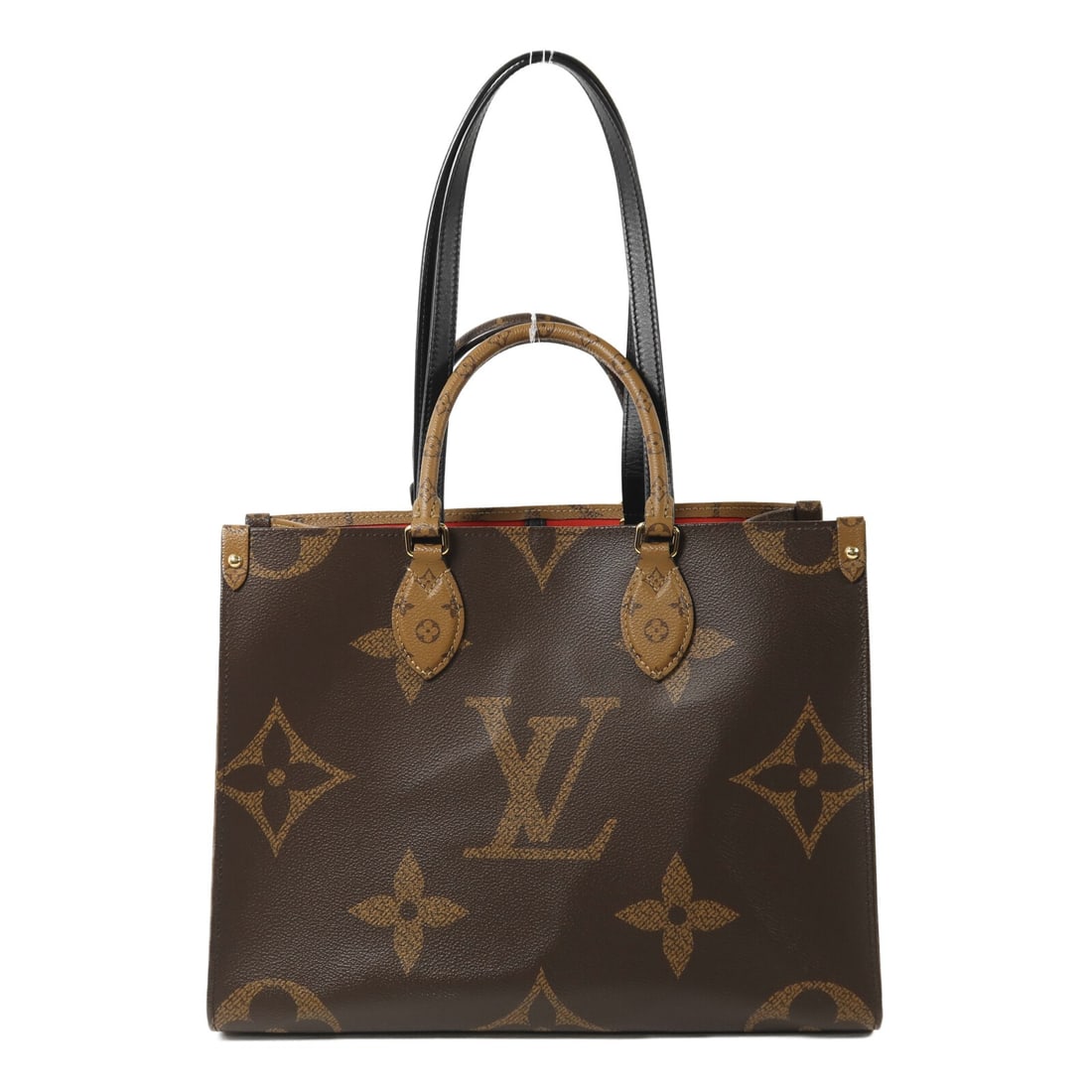 Louis Vuitton On The Go MM M45321 Monogram Giant 2 Way Shoulder Bag: Louis Vuitton On The Go MM M45321 Monogram Giant 2 Way Shoulder Bag Louis Vuitton On The Go MM 2 Way Bag in brown Monogram Giant and PVC coated canvas. This women's regular-size bag is made in France 