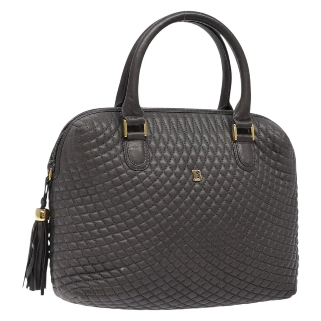 Bally Vintage Gray Leather Handbag Made in Italy: Bally Vintage Gray Leather Handbag Made in Italy This vintage Bally handbag features quilted gray leather and is designed for women. It measures 24cm x 17cm x 6cm and is made in Italy. The handbag sho