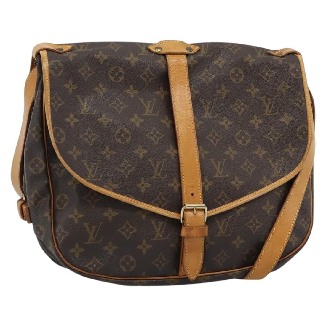 Louis Vuitton M42254 Saumur 35 Monogram Canvas Shoulder Bag: Louis Vuitton M42254 Saumur 35 Monogram Canvas Shoulder Bag Louis Vuitton Saumur 35 shoulder bag in Monogram Canvas, made in France. This women's bag features the classic Monogram exterior and measure