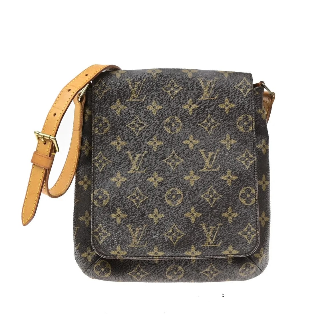 Louis Vuitton Musette Salsa Monogram Brown Canvas Shoulder Bag: Louis Vuitton Musette Salsa Monogram Brown Canvas Shoulder Bag Louis Vuitton Musette Salsa monogram canvas bag in brown, designed as a unisex model. Made in France, it measures 22 cm x 23 cm x 6 cm. C