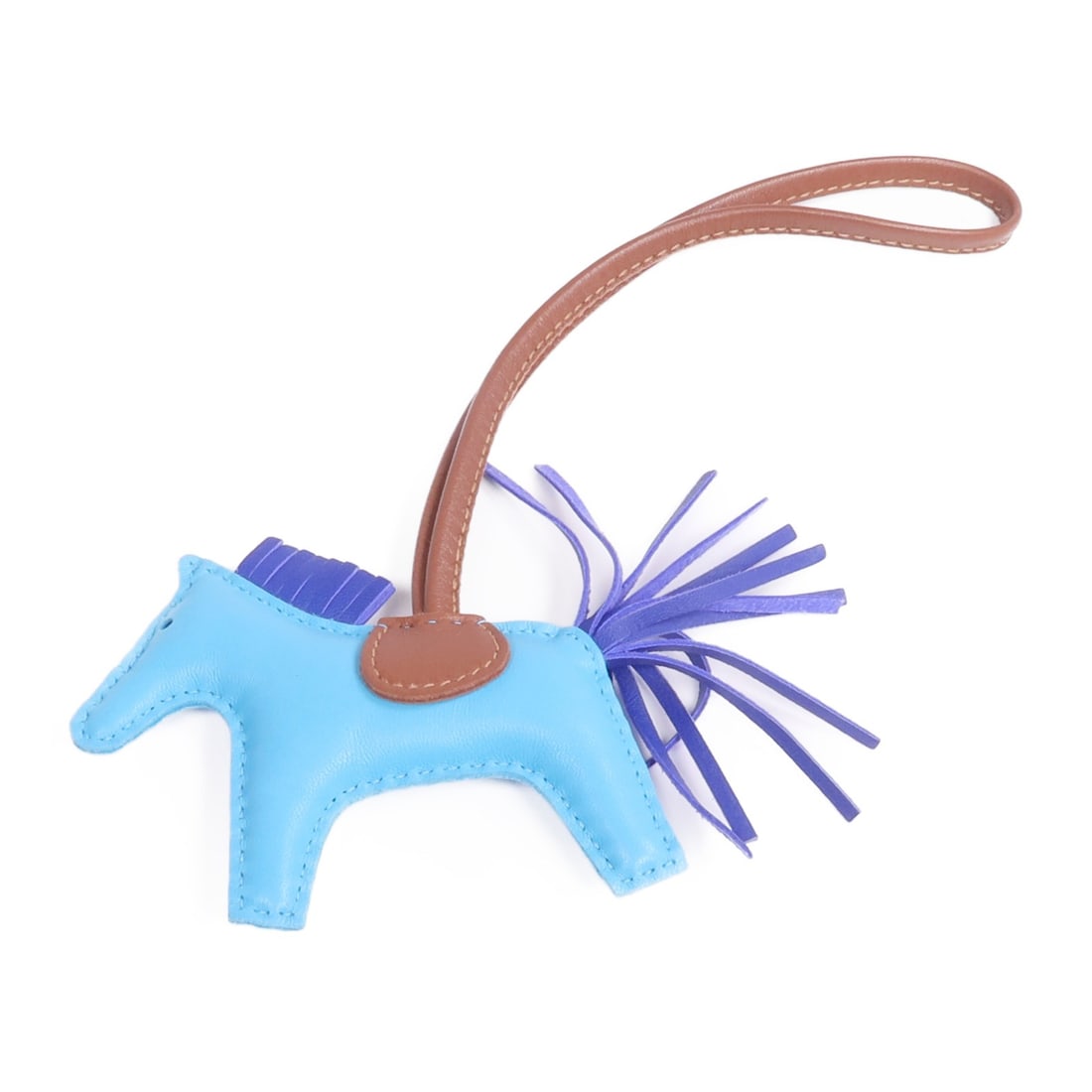 Hermes Rodeo PM Milo Lambskin Charm Blue Brown (1 of 8)