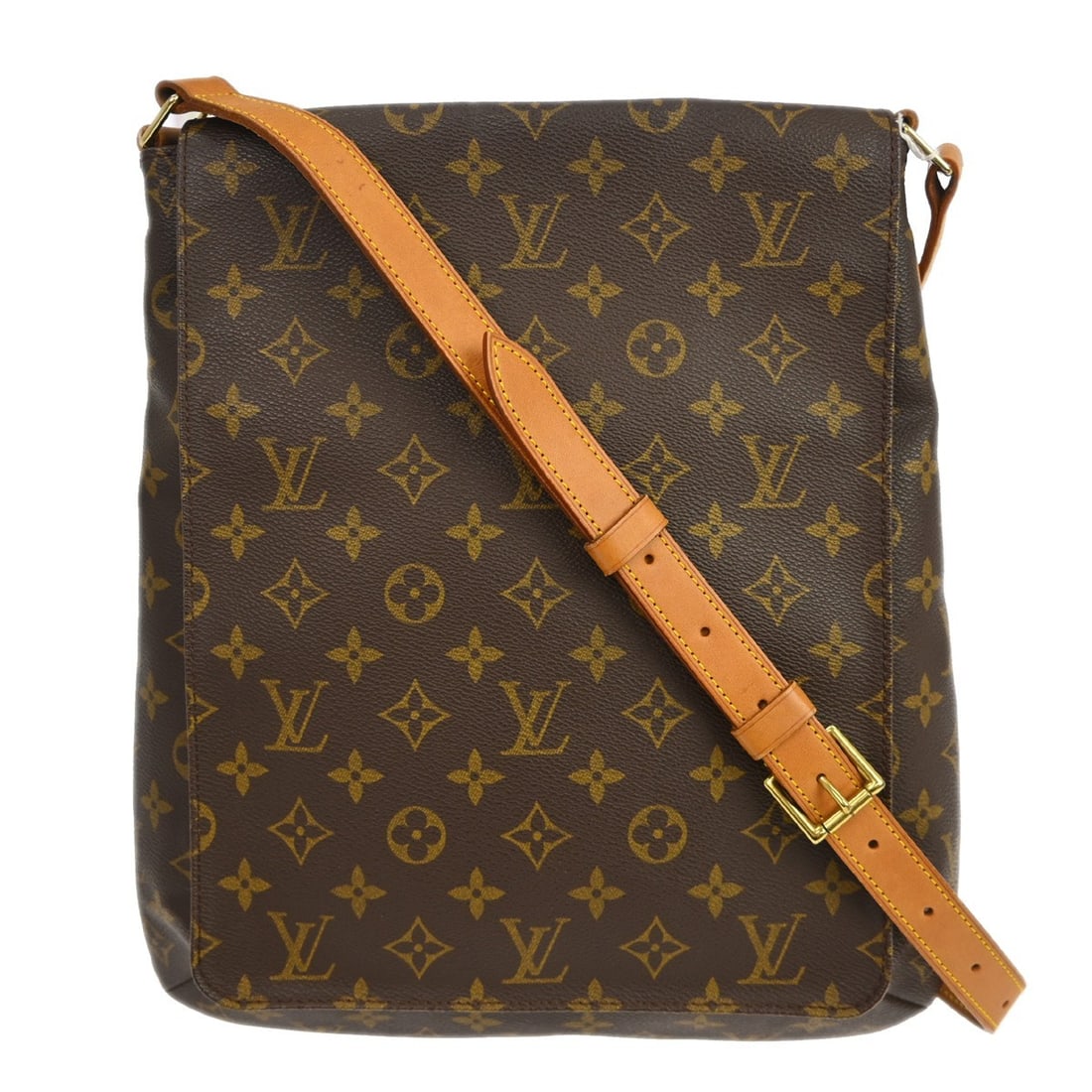 Louis Vuitton Musette Monogram Canvas Shoulder Bag M51256: Louis Vuitton Musette Monogram Canvas Shoulder Bag M51256 Vintage Louis Vuitton Musette shoulder bag in brown Monogram canvas with leather strap and zip closure. This medium bag features a brown canva