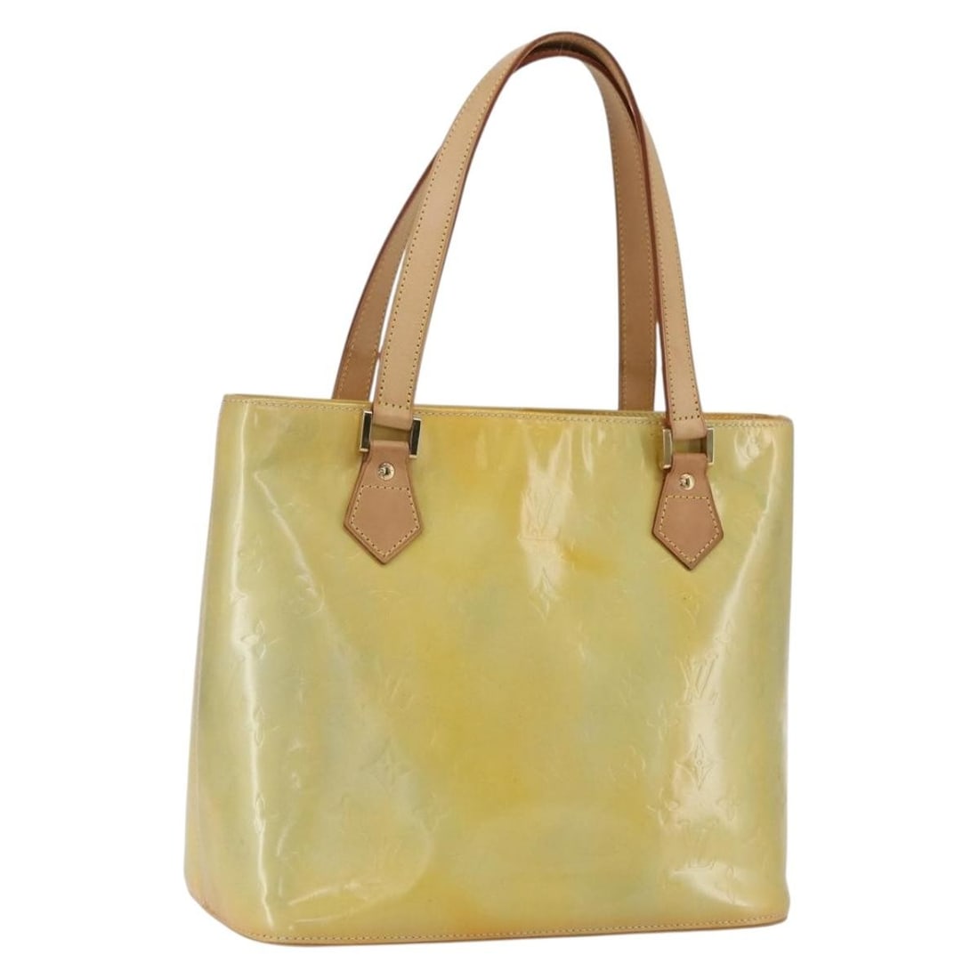 Louis Vuitton Monogram Vernis Houston Patent Leather Handbag Gris M91053: Louis Vuitton Monogram Vernis Houston Patent Leather Handbag Gris M91053 This Louis Vuitton Monogram Vernis Houston handbag in Gris features a stylish patent leather exterior. The bag has a spacious i