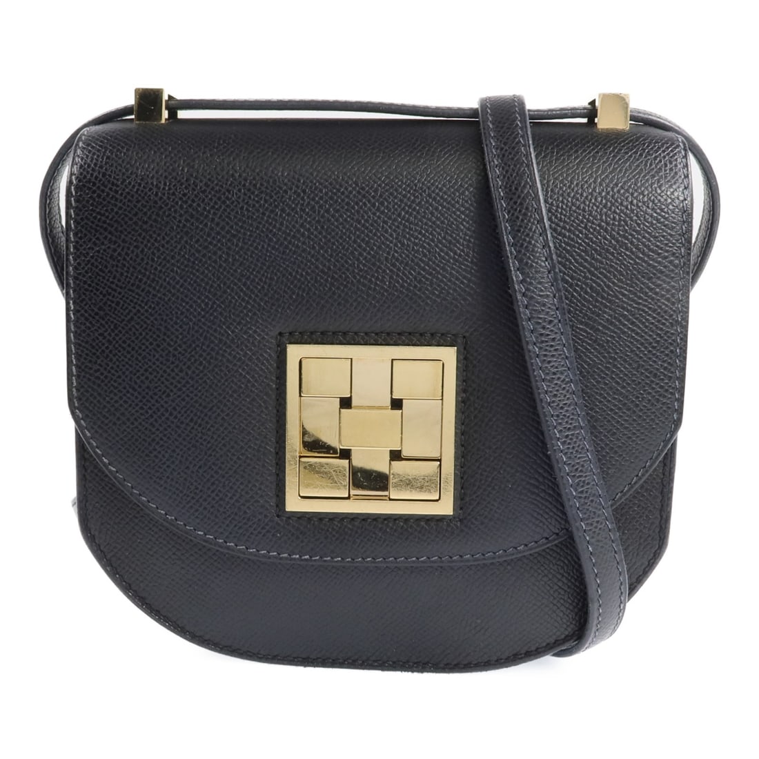 Hermes Mosaique au 24 Mini shoulder bag black Epsom calfskin GHW: Hermes Mosaique au 24 Mini shoulder bag black Epsom calfskin GHW Hermes Mosaique au 24 Mini Shoulder Bag in black calfskin (cowhide) leather with Epsom leather detail. This women's shoulder bag is mad