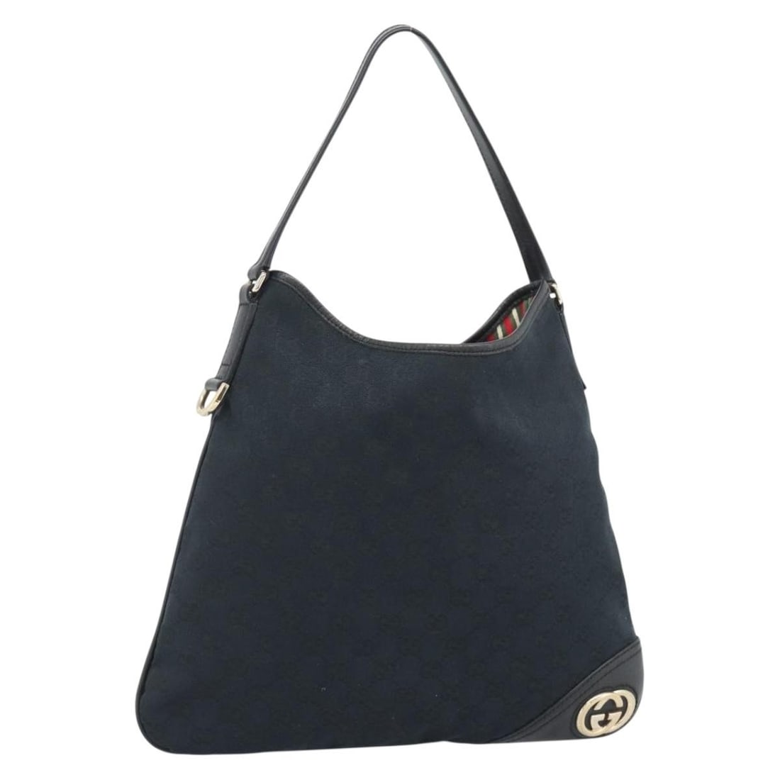 Gucci 169947 Black Gold GG Canvas Shoulder Bag: Gucci 169947 Black Gold GG Canvas Shoulder Bag A Gucci shoulder bag made from GG canvas in black and gold. It features a shoulder strap and was made in Italy. The bag is offered in heavily used condit