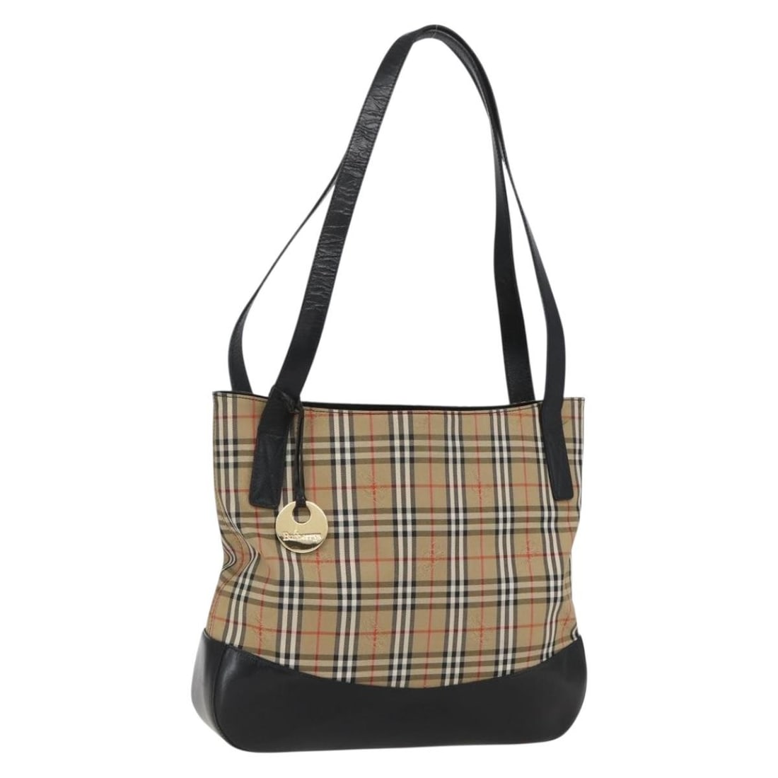 Burberrys Nova Check Canvas Leather Tote Beige Black Gold: Burberrys Nova Check Canvas Leather Tote Beige Black Gold This Burberrys Nova Check tote bag features a classic beige, black, and gold color scheme crafted from canvas with leather accents. Designed f
