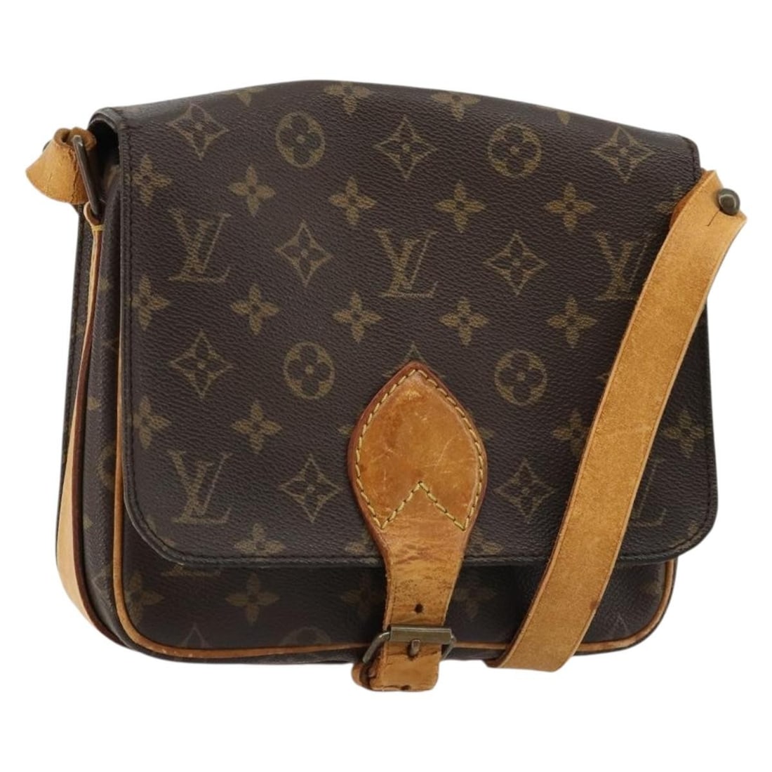 Louis Vuitton M51253 Cartouchiere MM Monogram Canvas Shoulder Bag: Louis Vuitton M51253 Cartouchiere MM Monogram Canvas Shoulder Bag Louis Vuitton Monogram Cartouchiere MM shoulder bag in Monogram Canvas, made in France. The bag measures approximately 21 cm x 20 cm x
