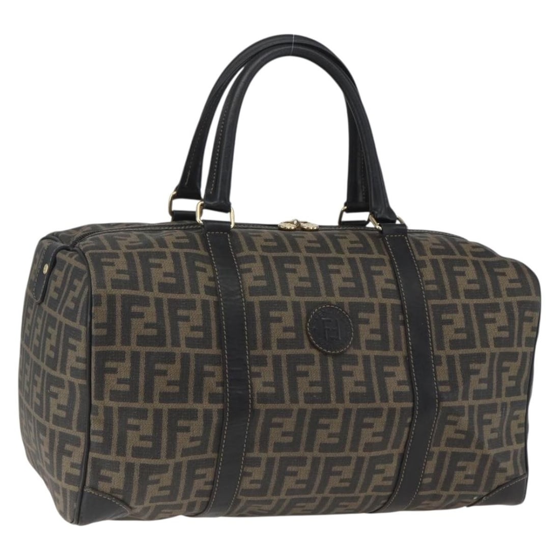 Fendi Zucca Canvas Boston Handbag Brown Black Made in Italy: Fendi Zucca Canvas Boston Handbag Brown Black Made in Italy Fendi Zucca Canvas Boston Bag in brown and black. Made in Italy, this Boston-style bag is crafted from Zucca canvas and features a handle dr