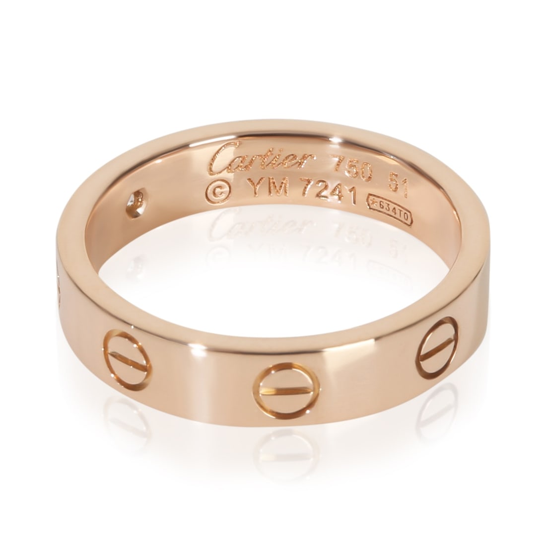 Cartier Love Small Model 18k Rose Gold Diamond Ring Size 5.75 with Box: Cartier Love Small Model 18k Rose Gold Diamond Ring Size 5.75 with Box This Cartier Small Model Love ring is crafted from 18k rose gold and features round brilliant-cut white diamonds with a total car