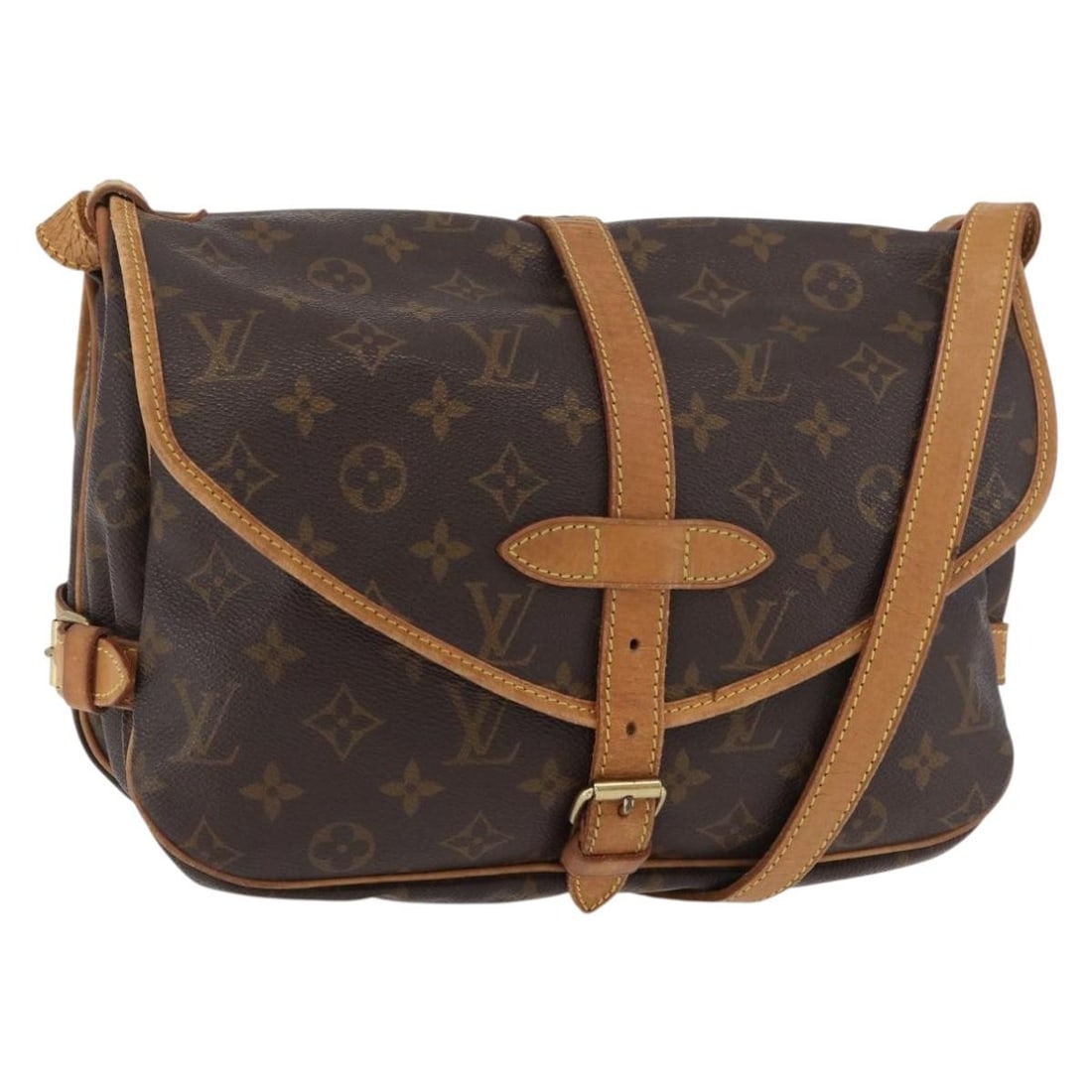 Louis Vuitton Saumur 30 Monogram Canvas Shoulder Bag M42256: Louis Vuitton Saumur 30 Monogram Canvas Shoulder Bag M42256 Louis Vuitton Monogram Saumur 30 shoulder bag in Monogram Canvas, made in France. This used bag features the classic Monogram color and come