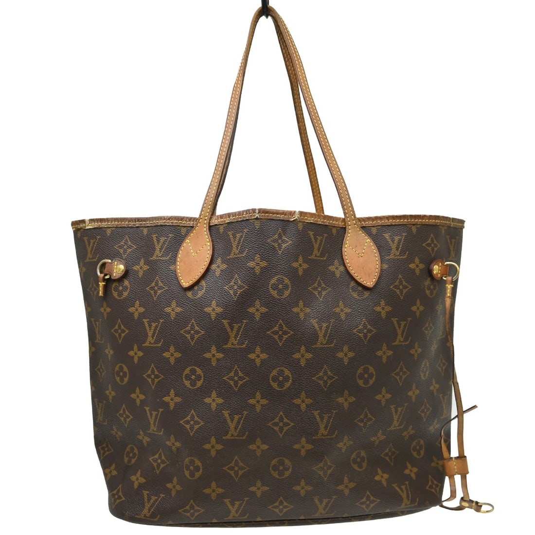 Louis Vuitton Neverfull MM Monogram Canvas Tote M40156: Louis Vuitton Neverfull MM Monogram Canvas Tote M40156 Vintage Louis Vuitton Neverfull MM shoulder tote bag in brown Monogram canvas with leather double handles and a beige canvas lining. The bag feat