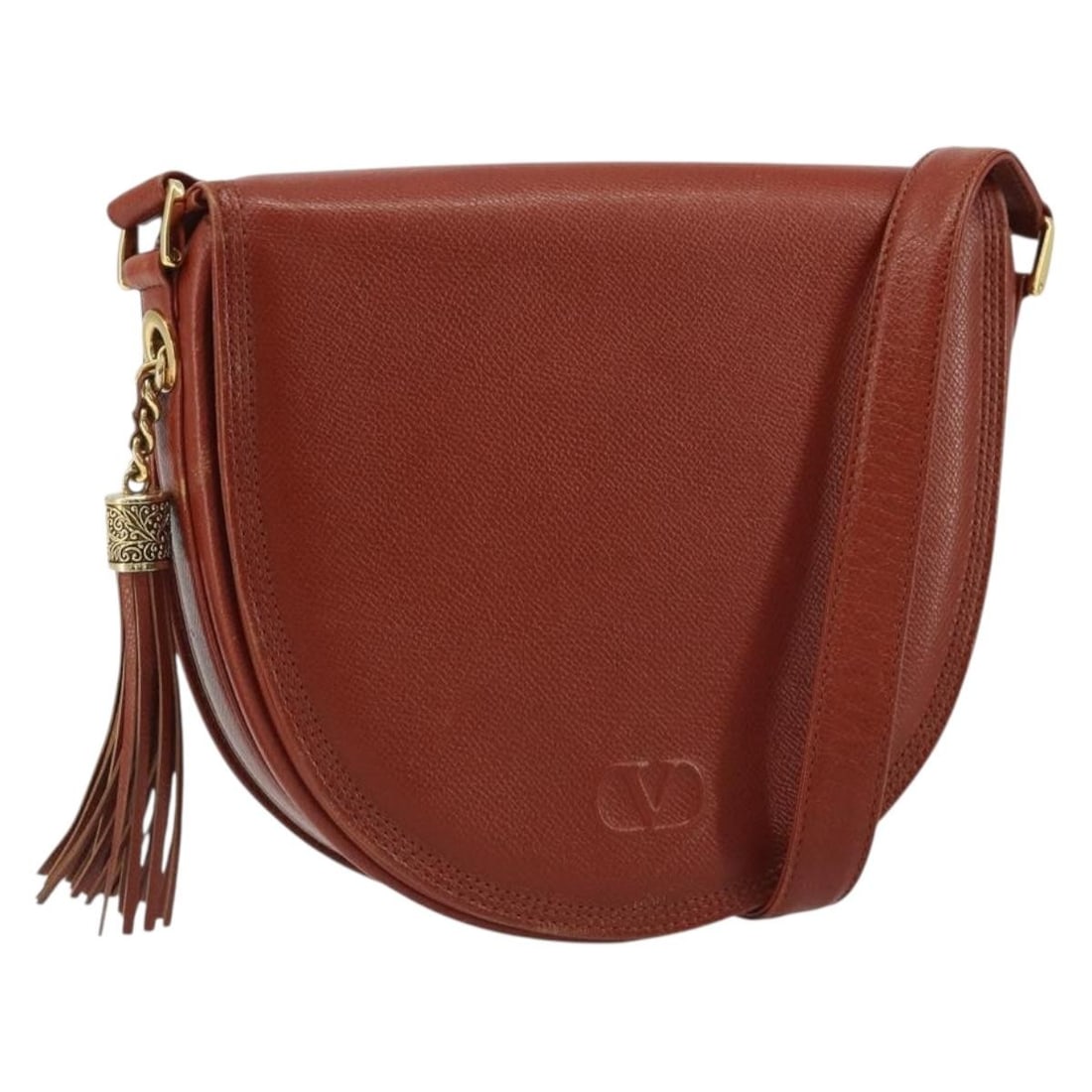 VALENTINO Brown Leather Shoulder Bag Gold Tone Womens: VALENTINO Brown Leather Shoulder Bag Gold Tone Womens Valentino shoulder bag in brown leather with gold-tone accents. This women's bag is made in Italy and includes an adjustable shoulder strap. It is