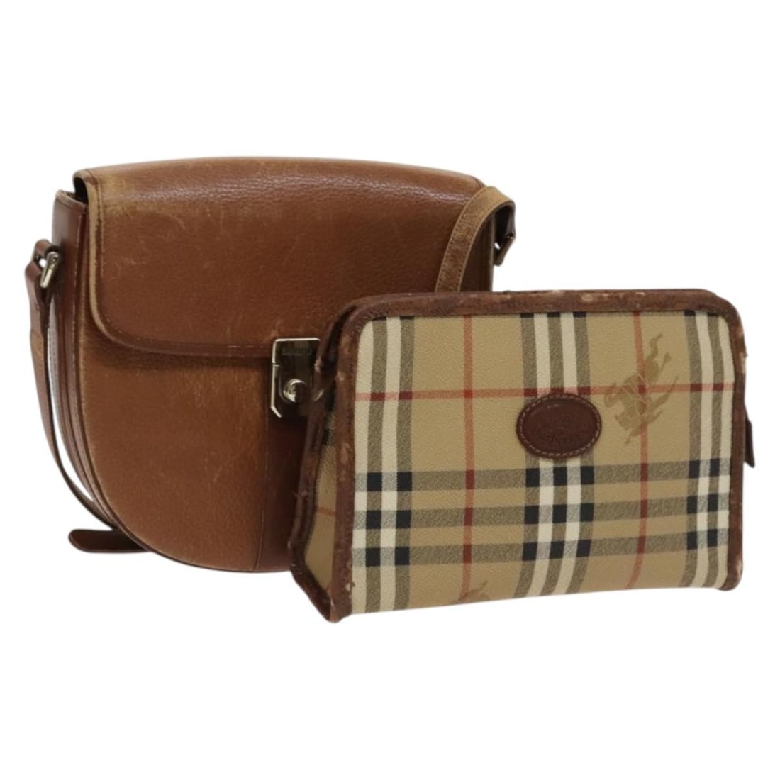 Burberrys Nova Check PVC Leather Shoulder Bag Beige Brown: Burberrys Nova Check PVC Leather Shoulder Bag Beige Brown This Burberrys Nova Check shoulder bag set features a classic beige and brown design crafted from durable PVC leather. The set is designed for