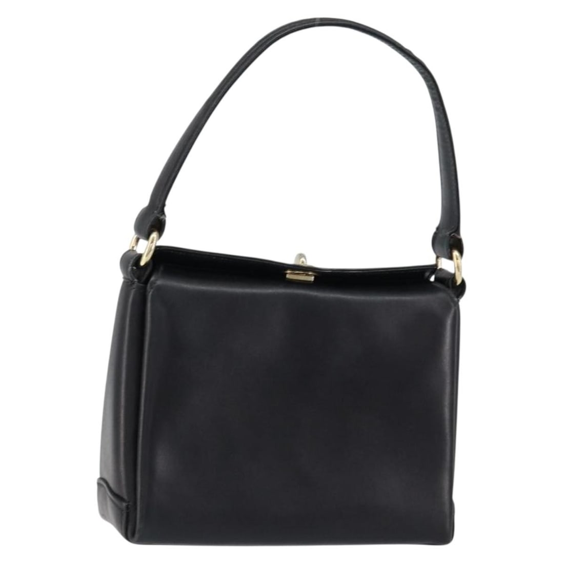 GUCCI Black Leather Shoulder Bag Gold Accents Authentic 146943: GUCCI Black Leather Shoulder Bag Gold Accents Authentic 146943 This GUCCI shoulder bag exudes elegance with its classic black leather exterior complemented by gold accents. Crafted in Italy, this styl