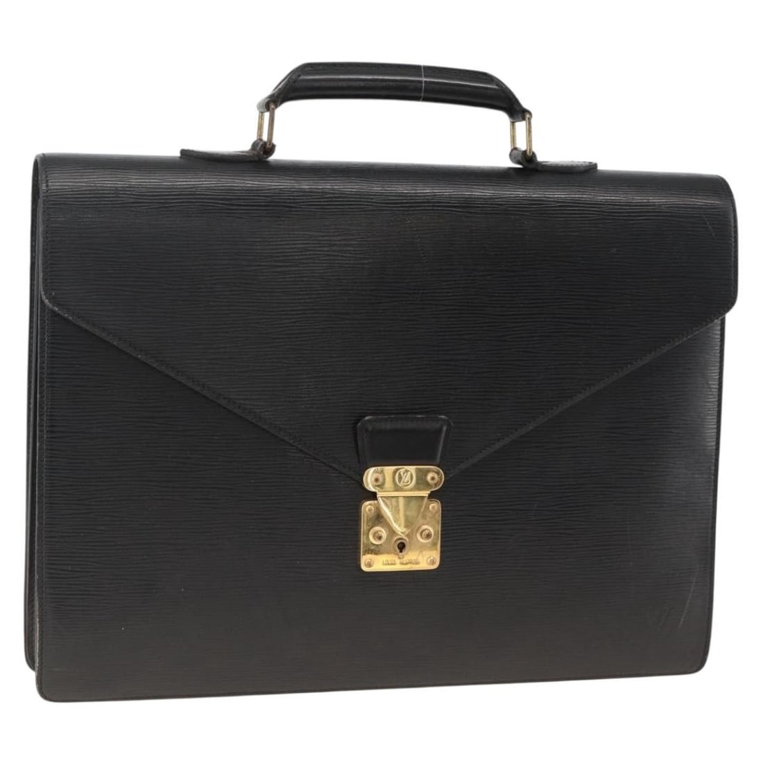 Black Epi Leather Serviette Conseiller Briefcase by Louis Vuitton M54422: Black Epi Leather Serviette Conseiller Briefcase by Louis Vuitton M54422 This Louis Vuitton Epi Serviette Conseiller business bag features black Epi leather and is designed for women. The bag includes