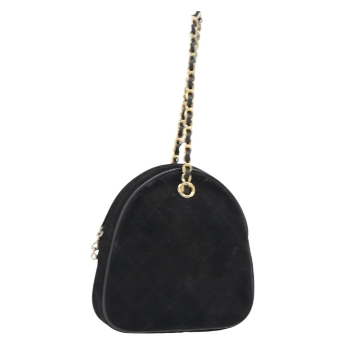 CHANEL Matelasse Suede Hand Bag Black with Gold CC Chain: CHANEL Matelasse Suede Hand Bag Black with Gold CC Chain CHANEL Matelasse Chain Hand Bag in black suede with gold-tone details. Made in Italy, this handbag measures approximately 17 cm x 17 cm x 4 cm,