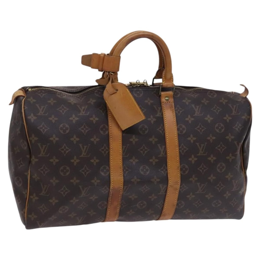 Louis Vuitton Keepall 45 Monogram Canvas Boston Travel Bag M41428: Louis Vuitton Keepall 45 Monogram Canvas Boston Travel Bag M41428 This Louis Vuitton Monogram Keepall 45 Boston Bag features the brand's signature monogram canvas and is designed for women. The bag in