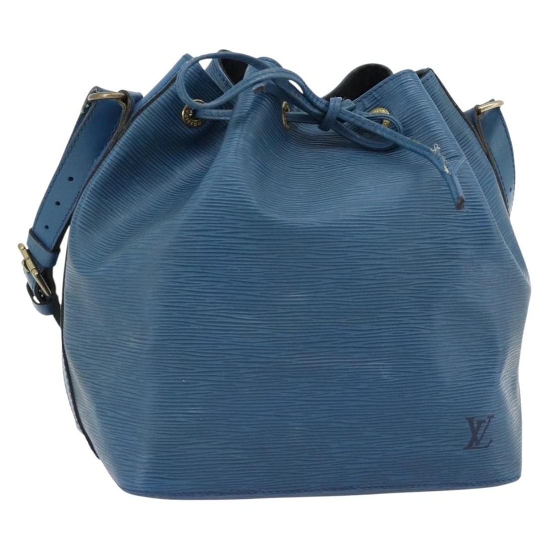 Louis Vuitton M44105 Petit Noe Blue Epi Leather Shoulder Bag: Louis Vuitton M44105 Petit Noe Blue Epi Leather Shoulder Bag Louis Vuitton Epi Petit Noe shoulder bag in blue Epi leather. Made in France, product no. M44105, with serial no. AR0914. The bag is heavil