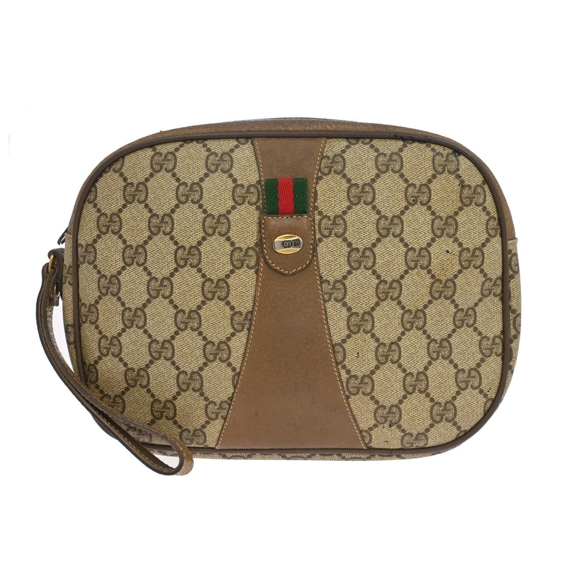 Gucci GG Mini Clutch in Beige Canvas and Leather (1 of 16)