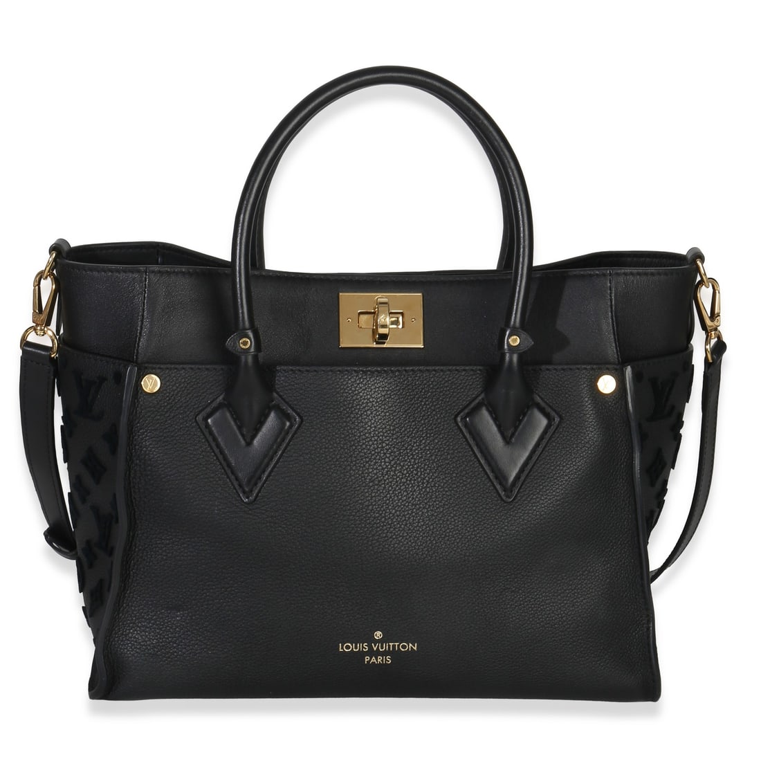 Louis Vuitton Tufting On My Side MM Black Leather Shoulder Bag (1 of 9)