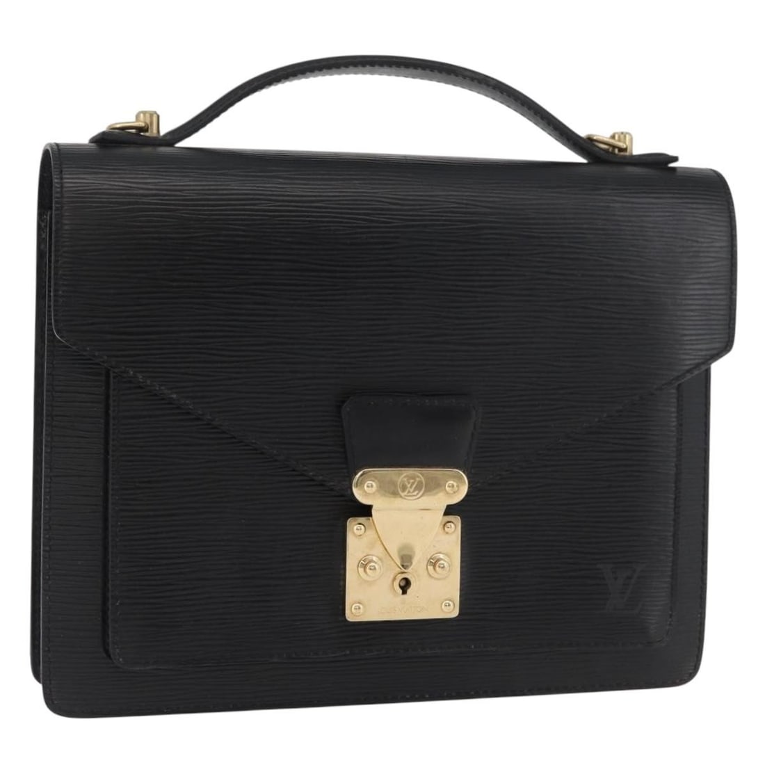 Louis Vuitton Monceau 28 Epi Leather Handbag Black M52122: Louis Vuitton Monceau 28 Epi Leather Handbag Black M52122 Louis Vuitton Epi Monceau 28 hand bag in black Epi leather, made in France. This item is identified by product no. M52122 and serial no. SR007