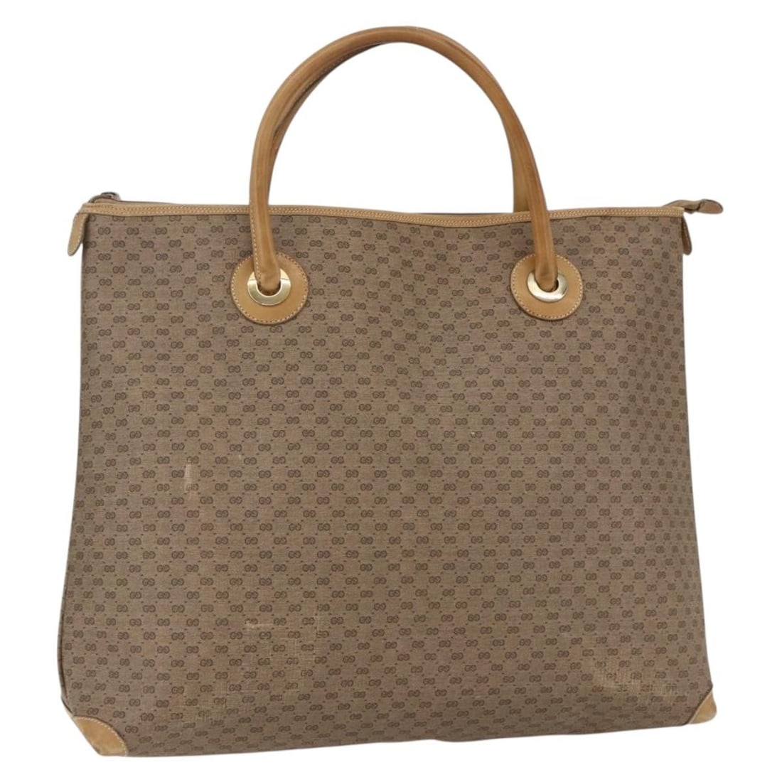 Gucci Micro GG Supreme Beige Gold Tote Bag Italy: Gucci Micro GG Supreme Beige Gold Tote Bag Italy This is a Gucci Micro GG Supreme tote bag crafted from beige and gold PVC leather with Micro Small GG canvas accents. Made in Italy, this women's tote 