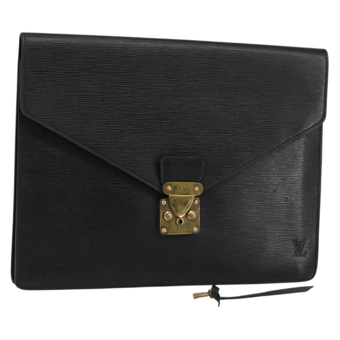 Louis Vuitton Black Epi Porte Documents Senateur Briefcase M54452 Auth: Louis Vuitton Black Epi Porte Documents Senateur Briefcase M54452 Auth This authentic Louis Vuitton Epi Porte Documents Senateur Briefcase in black is a sophisticated accessory designed for functional
