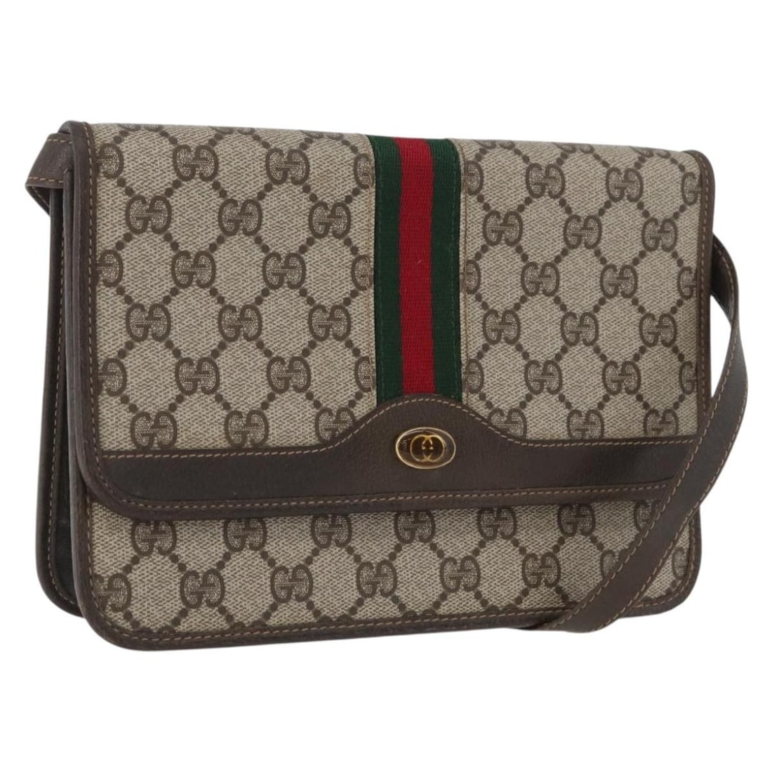 Gucci GG Supreme Web Sherry PVC Shoulder Bag Beige Gold: Gucci GG Supreme Web Sherry PVC Shoulder Bag Beige Gold Gucci Web Sherry Line GG Supreme shoulder bag in beige and gold. Made in Italy, it is crafted from GG canvas and features a shoulder bag style w