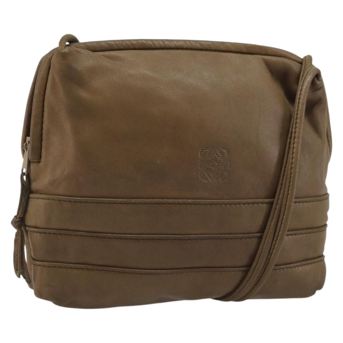 Loewe Brown Leather Anagram Shoulder Bag for Women (1 of 18)