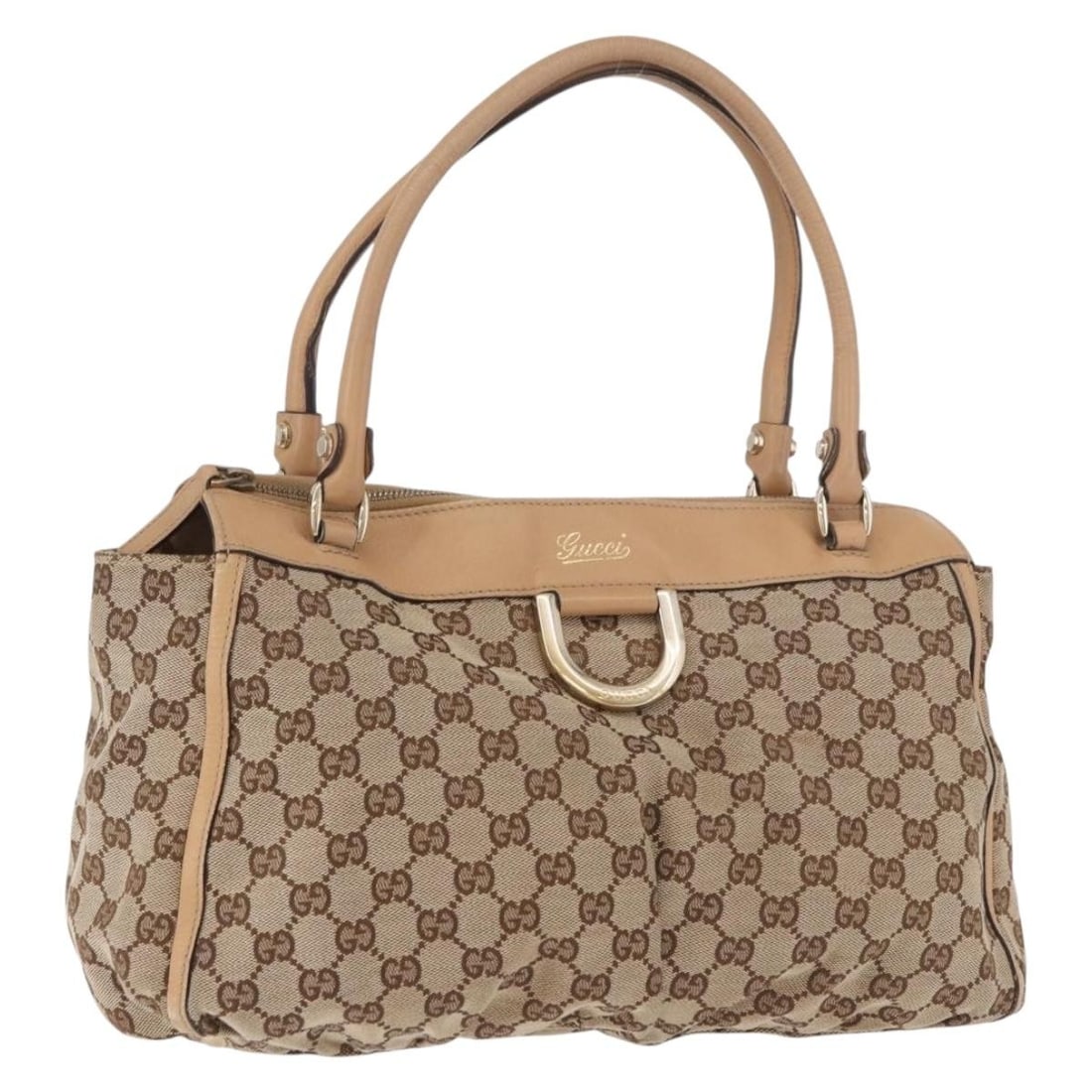 Gucci Abbey Beige Gold GG Canvas Handbag 189831 Italy: Gucci Abbey Beige Gold GG Canvas Handbag 189831 Italy Gucci Abbey hand bag in beige/gold GG Canvas, made in Italy. This style is identified by product no. 189831 and serial no. 189831 205027. The bag 