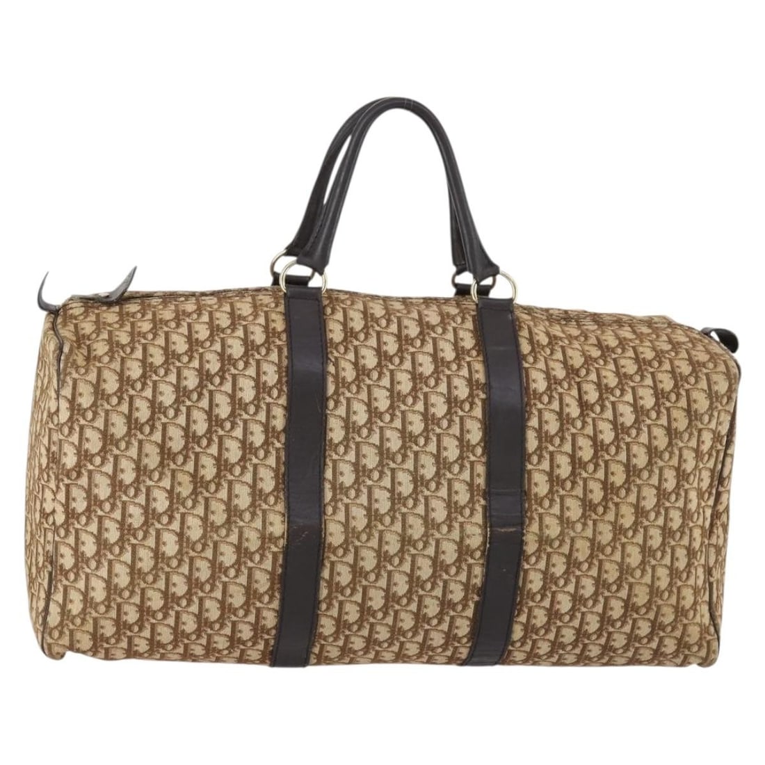 Christian Dior Trotter Boston Bag Canvas Beige Gold France: Christian Dior Trotter Boston Bag Canvas Beige Gold France Christian Dior Boston bag in beige and gold Trotter canvas, made in France. This women's bag features a structured Boston bag style with a ha