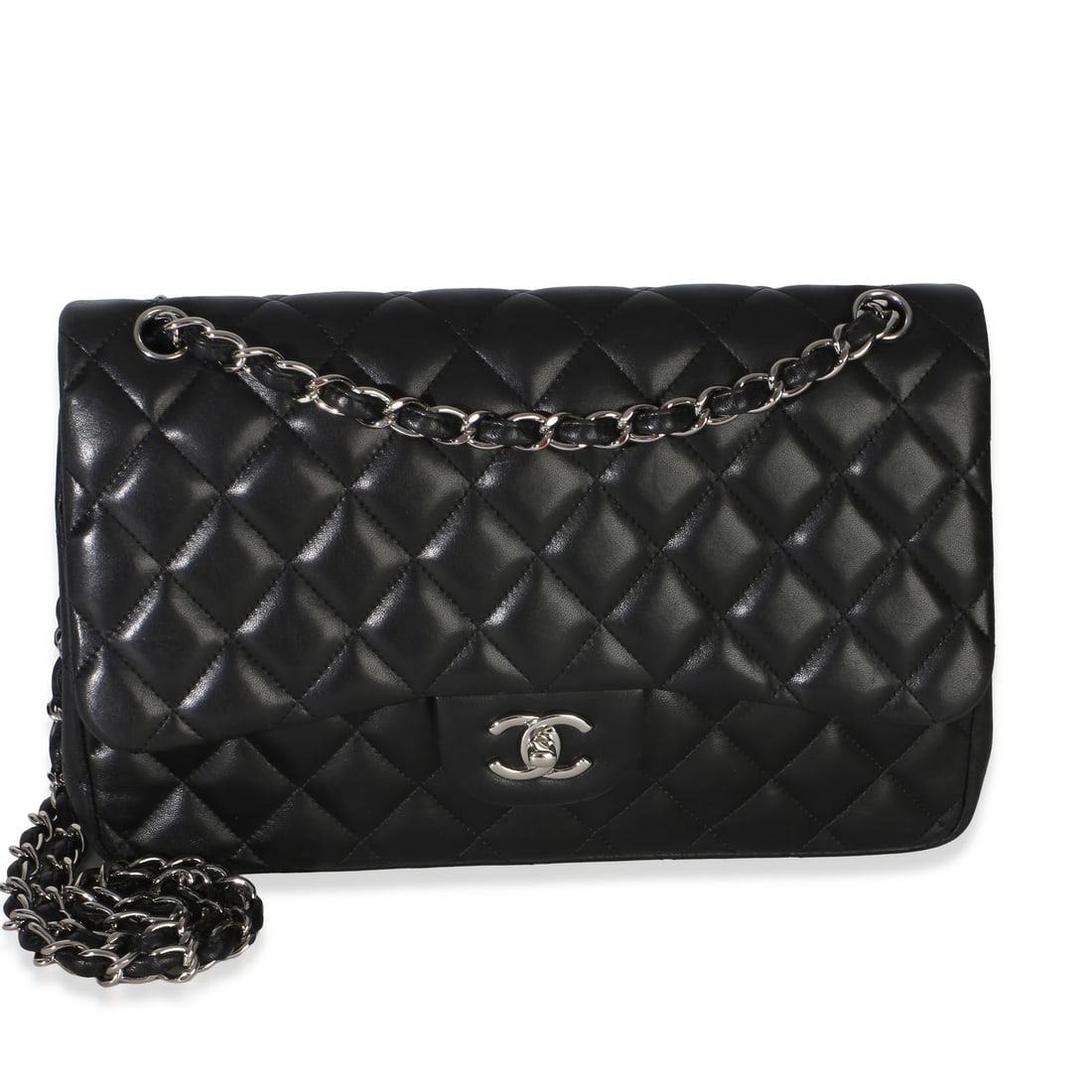 Chanel Jumbo Double Flap Shoulder Bag Black Quilted Lambskin (1 of 9)