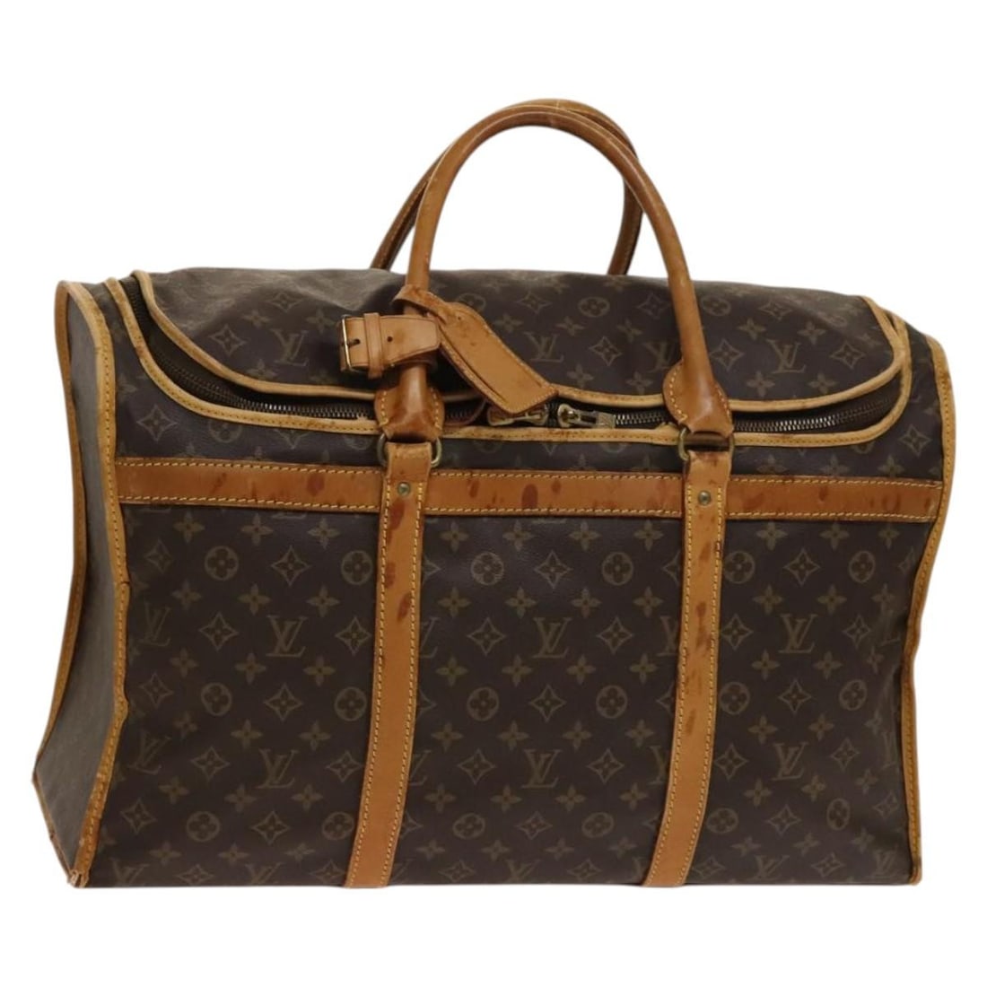 Louis Vuitton Monogram Canvas Pet Carrier M42021: Louis Vuitton Monogram Canvas Pet Carrier M42021 This is a Louis Vuitton Monogram Sac Shan 55 pet carry bag, crafted from signature Monogram Canvas. Designed for women, it features a spacious interior