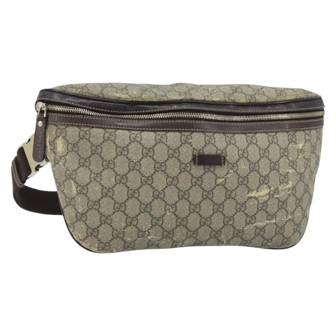GUCCI 211110 GG Supreme PVC Leather Body Bag Beige Gold: GUCCI 211110 GG Supreme PVC Leather Body Bag Beige Gold GUCCI GG Supreme body bag in beige and gold, made from PVC leather and GG canvas. This women's bag was made in Italy and features a shoulder str