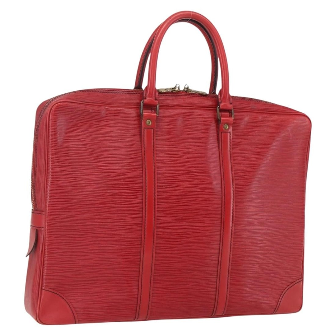Red Epi Leather Louis Vuitton Porte Documents Voyage M54477 Business Bag: Red Epi Leather Louis Vuitton Porte Documents Voyage M54477 Business Bag This Louis Vuitton Epi Porte Documents Voyage business bag in red features the brand's signature Epi leather, offering a struct