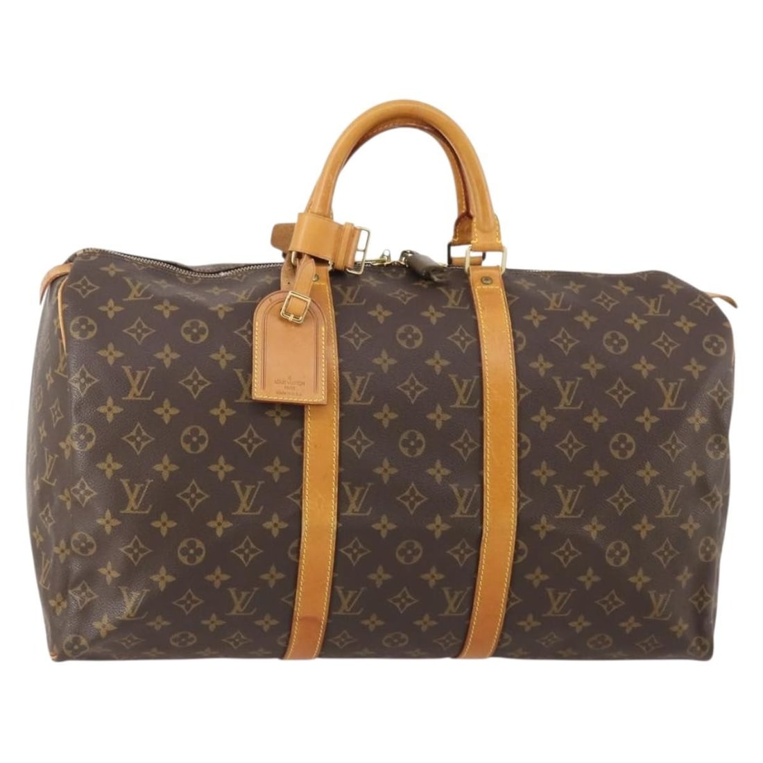 Louis Vuitton M41426 Keepall 50 Monogram Canvas Boston Bag: Louis Vuitton M41426 Keepall 50 Monogram Canvas Boston Bag A Louis Vuitton Keepall 50 Boston Bag in Monogram Canvas, designed for women and made in the USA. The bag features the classic Monogram color