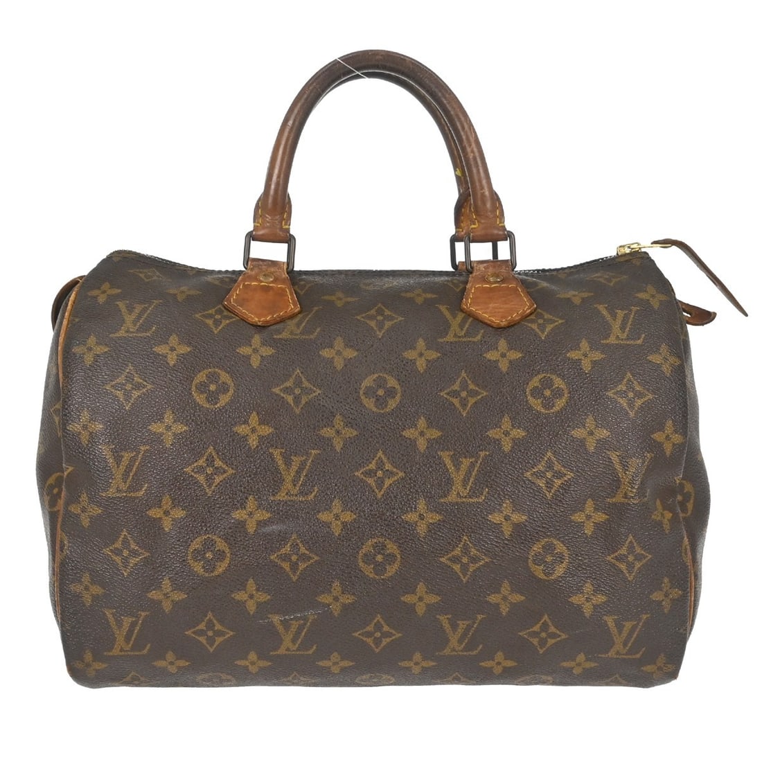 Louis Vuitton Speedy 30 Monogram Canvas Satchel M41526: Louis Vuitton Speedy 30 Monogram Canvas Satchel M41526 Vintage Louis Vuitton Speedy 30 handbag in Monogram canvas with leather double handles and a zip closure. This women's satchel/top handle bag sho