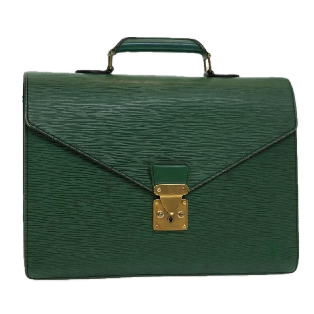 Louis Vuitton Epi Leather Green Business Bag M54412: Louis Vuitton Epi Leather Green Business Bag M54412 This Louis Vuitton Epi Serviette Ambassador business bag is crafted from green Epi leather and features a structured design. Made in France, it offe