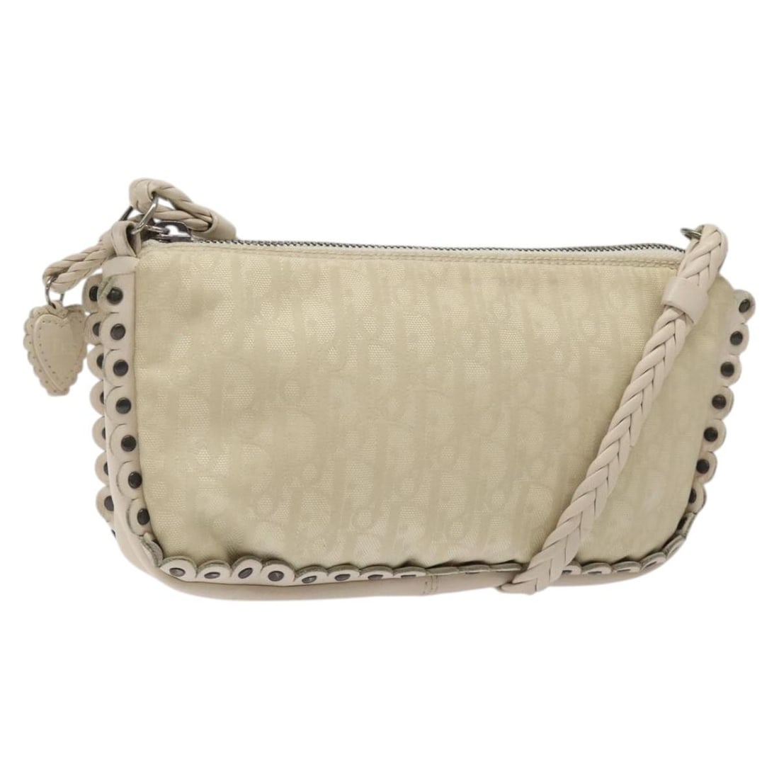 Christian Dior Trotter Canvas White Shoulder Bag Spain Serial CM0067: Christian Dior Trotter Canvas White Shoulder Bag Spain Serial CM0067 Christian Dior Trotter Canvas Shoulder Bag in white, made in Spain. This shoulder bag features Trotter canvas construction and come