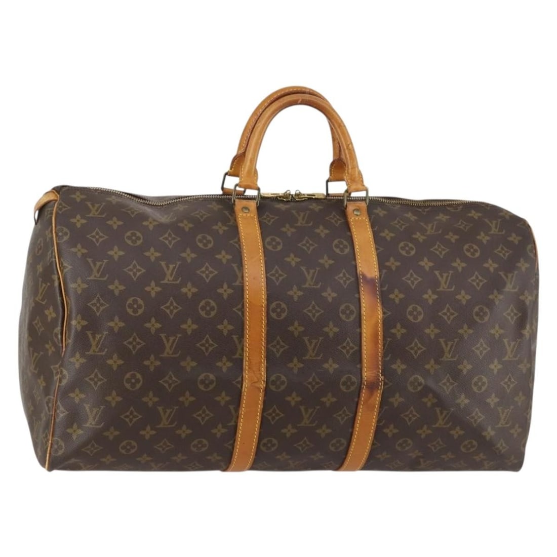 Louis Vuitton M41424 Keepall 55 Monogram Canvas Boston Bag France: Louis Vuitton M41424 Keepall 55 Monogram Canvas Boston Bag France Louis Vuitton Keepall 55 Boston bag in Monogram canvas, made in France. This women's bag is offered without the original box or dust b