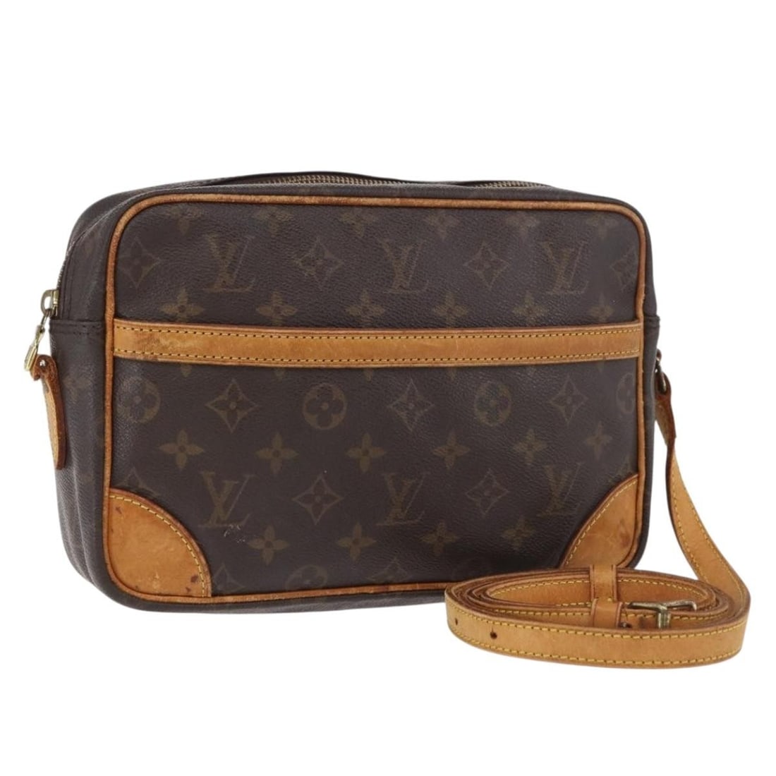 Louis Vuitton Trocadero 27 Monogram Canvas Shoulder Bag M51274: Louis Vuitton Trocadero 27 Monogram Canvas Shoulder Bag M51274 This Louis Vuitton Monogram Trocadero 27 shoulder bag is crafted from signature monogram canvas and features a structured silhouette. Des