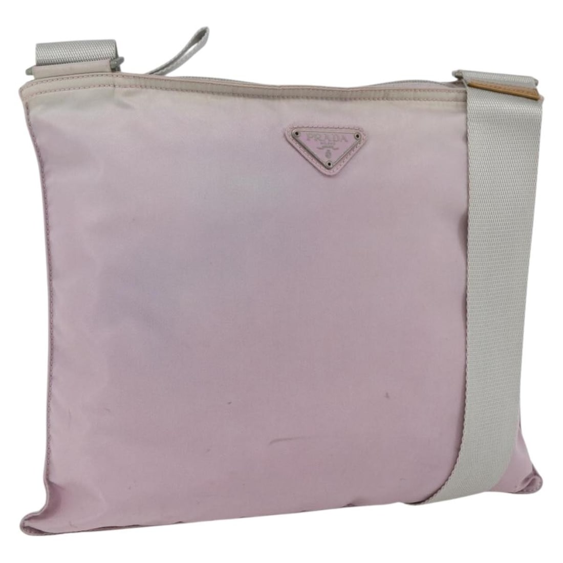 Prada pink nylon women shoulder bag silver accents Italy: Prada pink nylon women shoulder bag silver accents Italy This PRADA shoulder bag is crafted from pink and silver nylon, offering a stylish and functional accessory for everyday use. Made in Italy, it 