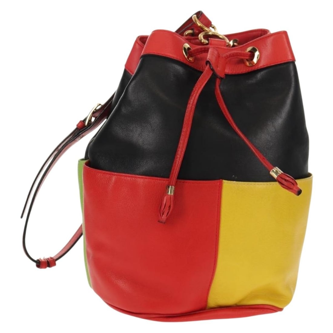 CELINE Leather Shoulder Bag in Multicolor with Gold Tone: CELINE Leather Shoulder Bag in Multicolor with Gold Tone Celine shoulder bag in multicolor leather with gold-tone accents. Made in Italy, this women's bag is offered as the item only; box and dust bag