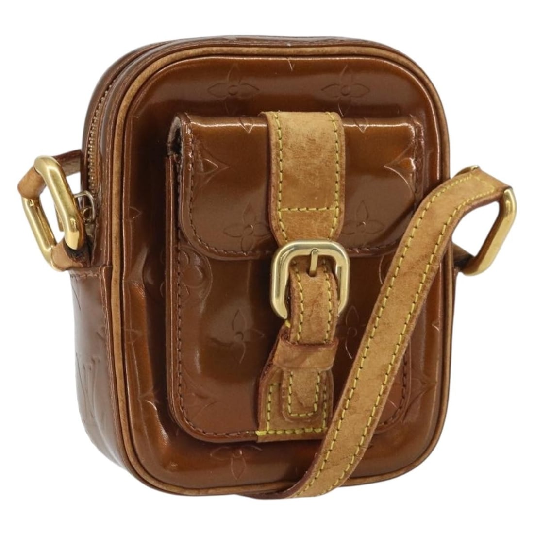 Louis Vuitton Christie PM Bronze Vernis Patent Leather Shoulder Bag M91111: Louis Vuitton Christie PM Bronze Vernis Patent Leather Shoulder Bag M91111 Louis Vuitton Monogram Vernis Christie PM shoulder bag in bronze patent leather, made in France. This women's shoulder bag fe