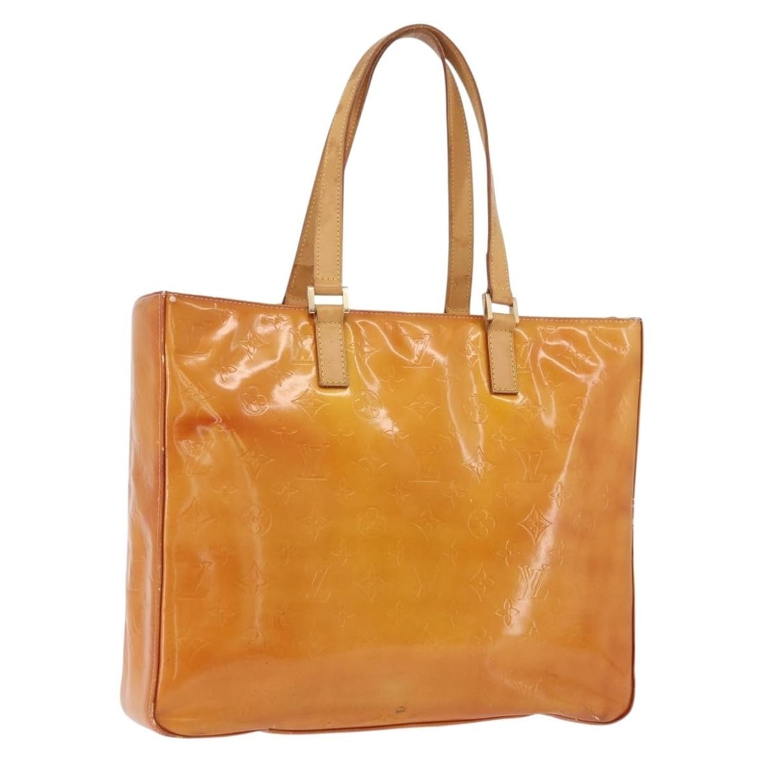 Louis Vuitton Monogram Vernis Columbus Tote in Marshmallow Pink Patent Leather M91032: Louis Vuitton Monogram Vernis Columbus Tote in Marshmallow Pink Patent Leather M91032 This Louis Vuitton Monogram Vernis Columbus tote bag features a marshmallow pink patent leather exterior and is de