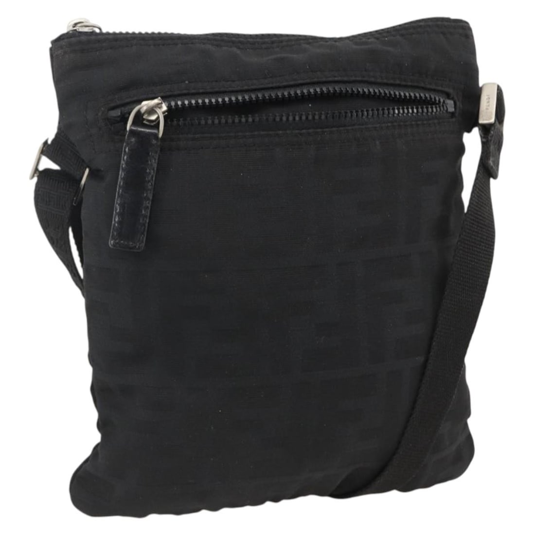 Fendi Zucca Canvas Black Silver Women's Shoulder Bag Italy: Fendi Zucca Canvas Black Silver Women's Shoulder Bag Italy This FENDI Zucca Canvas shoulder bag features a black and silver exterior with the signature Zucca pattern. Designed for women, it offers an 
