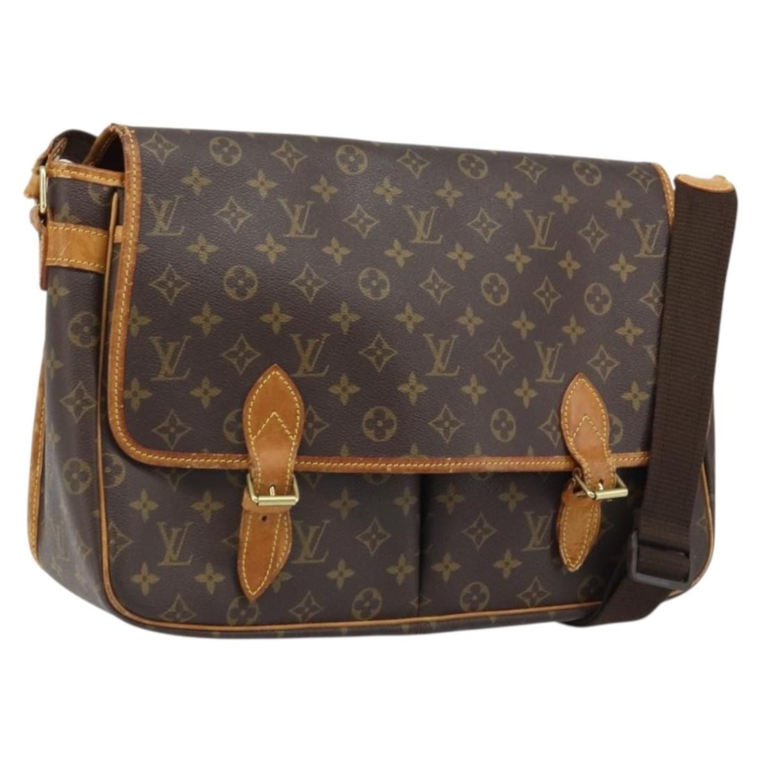 Louis Vuitton Gibeciere GM Monogram Canvas Shoulder Bag M42246: Louis Vuitton Gibeciere GM Monogram Canvas Shoulder Bag M42246 This Louis Vuitton Monogram Gibeciere GM Shoulder Bag features the iconic monogram canvas with a classic flap design. Made in France, it 