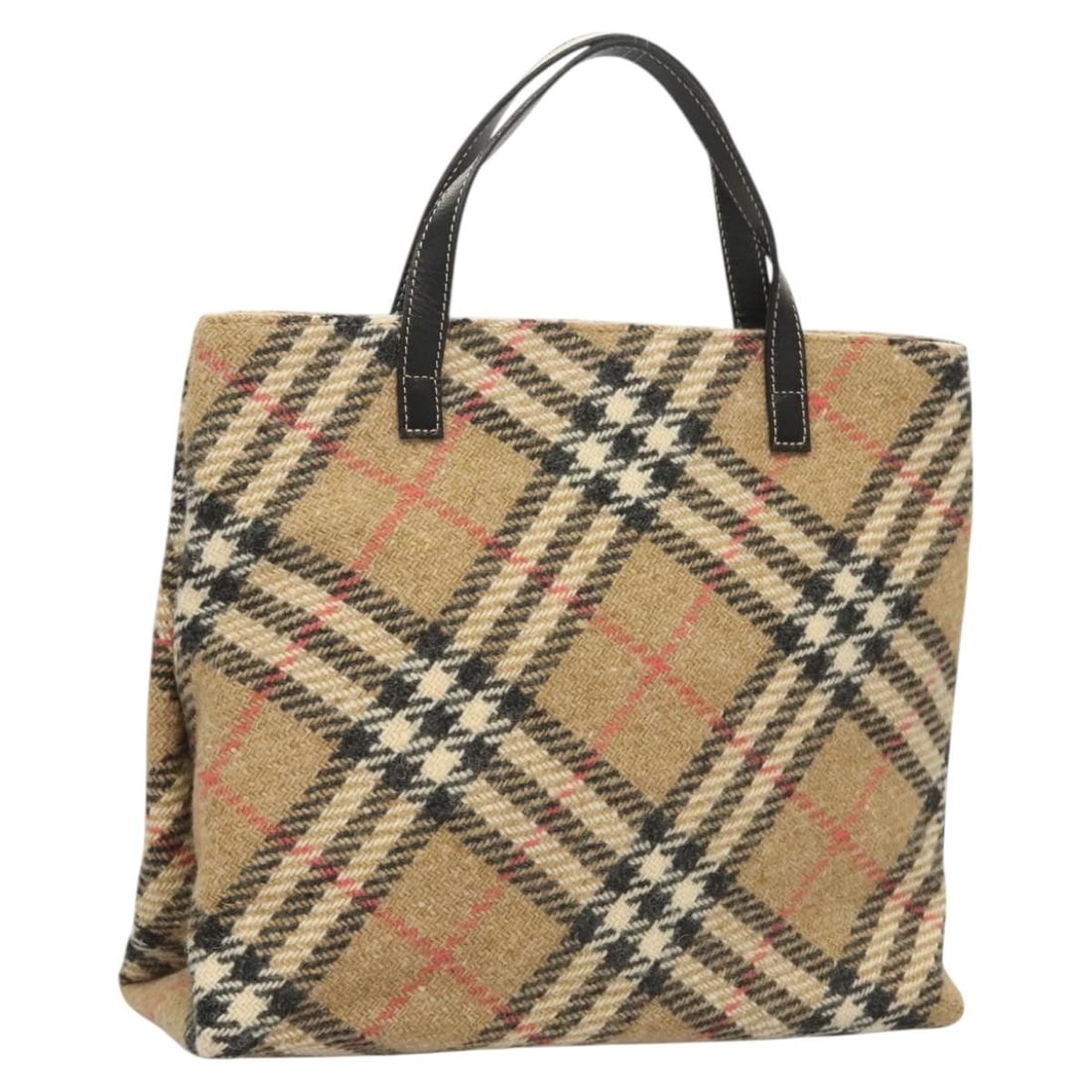 Burberry Beige Gold Wool Nova Check Handbag: Burberry Beige Gold Wool Nova Check Handbag This Burberry Nova Check hand bag features a classic beige and gold wool exterior, offering a sophisticated look. Designed for women, the bag includes dual 