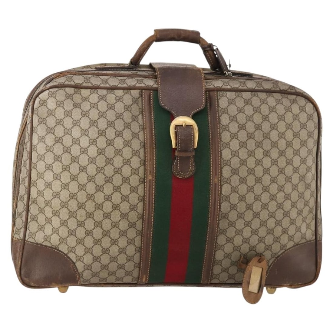 Gucci Sherry Line GG Supreme PVC Boston Bag Beige Gold: Gucci Sherry Line GG Supreme PVC Boston Bag Beige Gold Gucci GG Supreme Web Sherry Line Boston bag in beige and gold PVC leather with GG canvas construction. This women's bag is made in Italy and incl