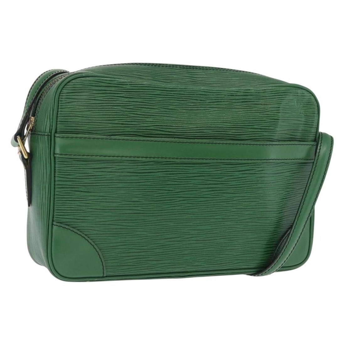 Louis Vuitton Green Epi Leather Trocadero 27 Shoulder Bag M52314 France: Louis Vuitton Green Epi Leather Trocadero 27 Shoulder Bag M52314 France This Louis Vuitton Epi Trocadero 27 shoulder bag showcases a green Epi leather exterior with a structured silhouette. The bag fe